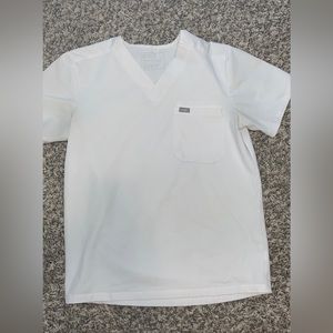 Figs white scrub top